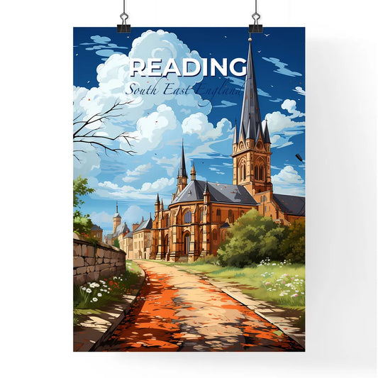 Reading, South East England, A Poster of a church with a steeple and trees Default Title