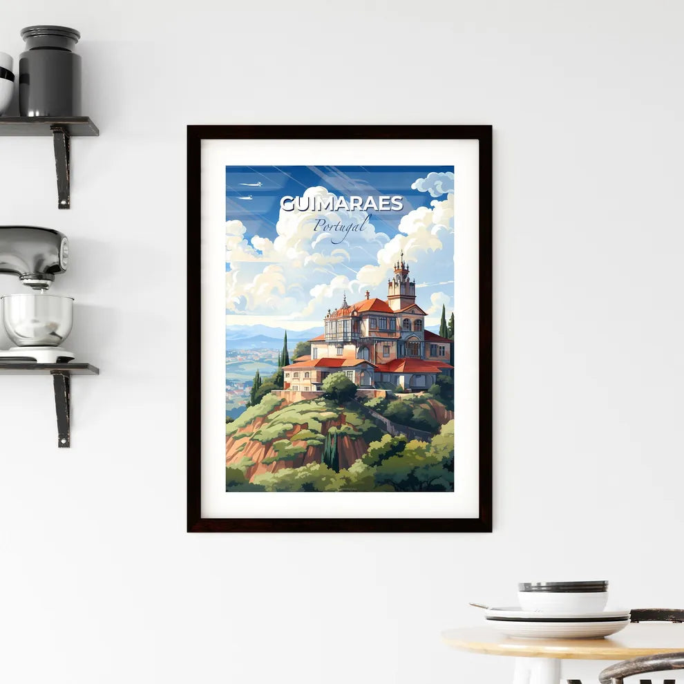 Guimaraes, Portugal, A Poster of a building on a hill Default Title