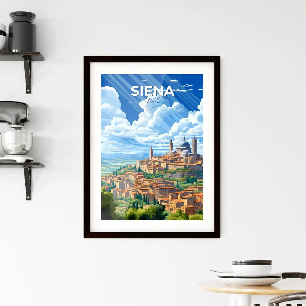 Siena, Italy, A Poster of a city with a dome and trees Default Title