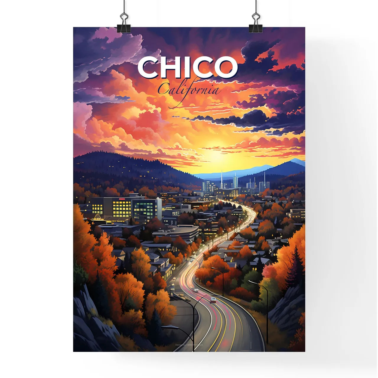 Chico, California, A Poster of a road leading to a city Default Title