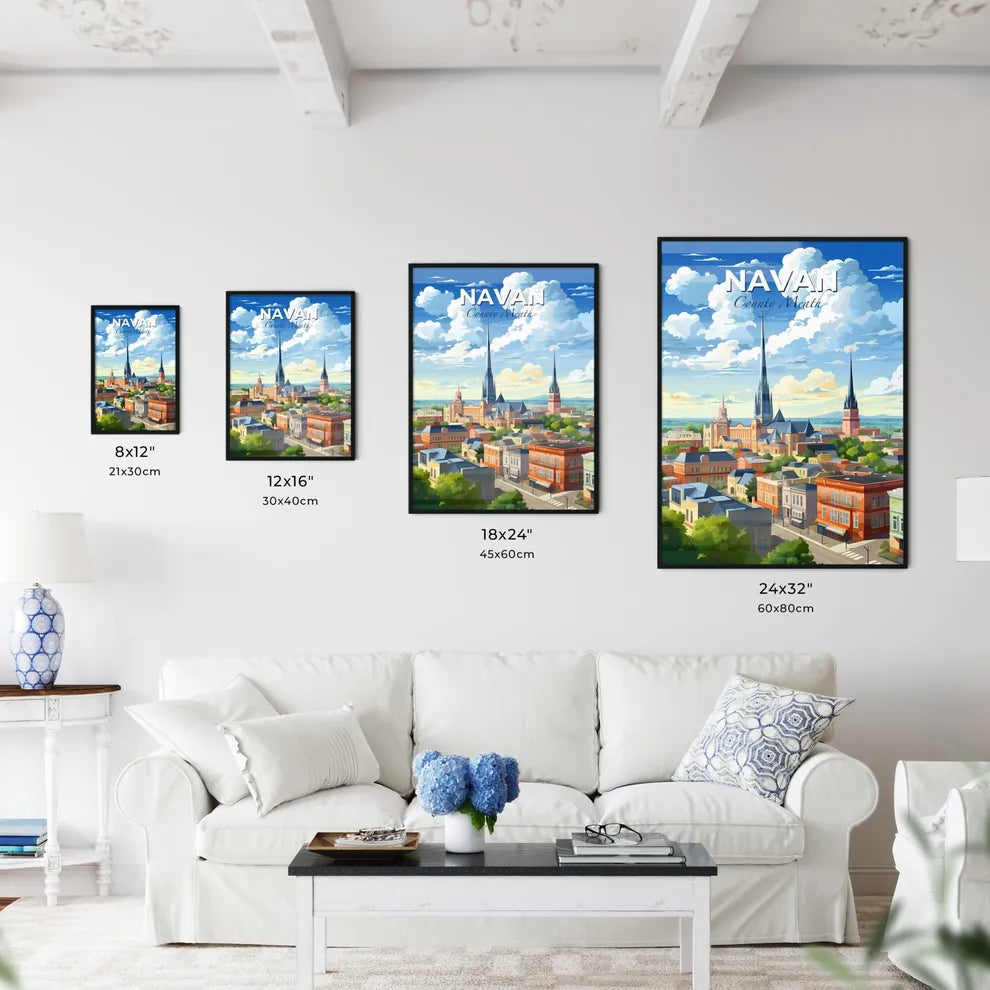 Navan, County Meath, A Poster of a city with a tall spire and trees Default Title