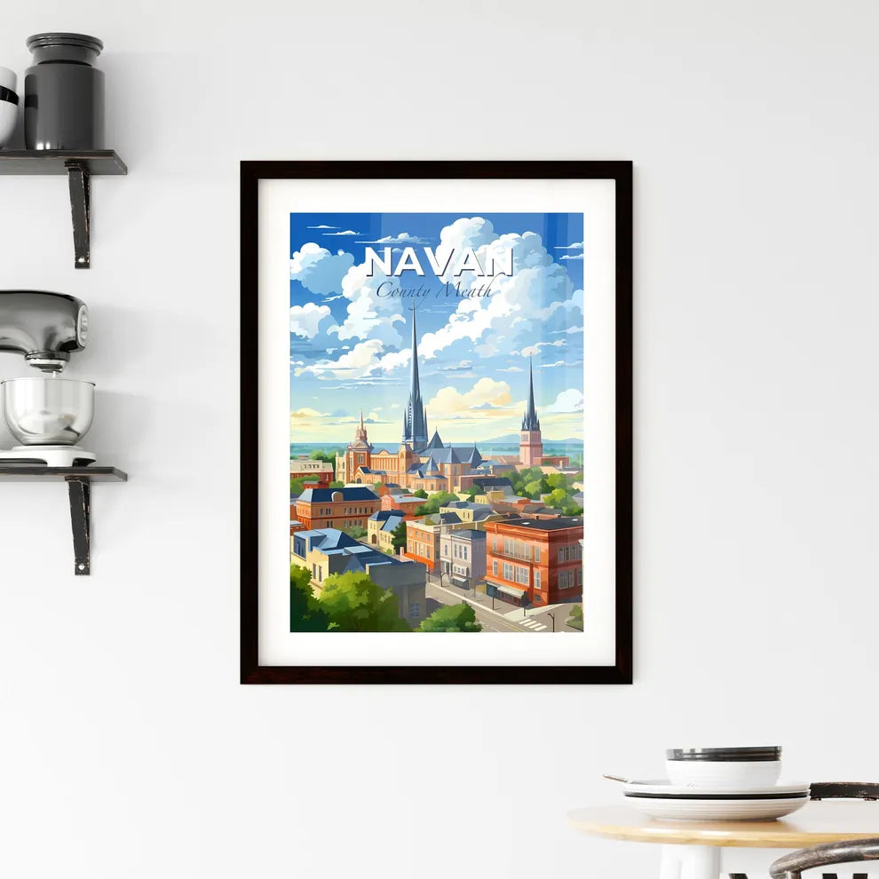 Navan, County Meath, A Poster of a city with a tall spire and trees Default Title
