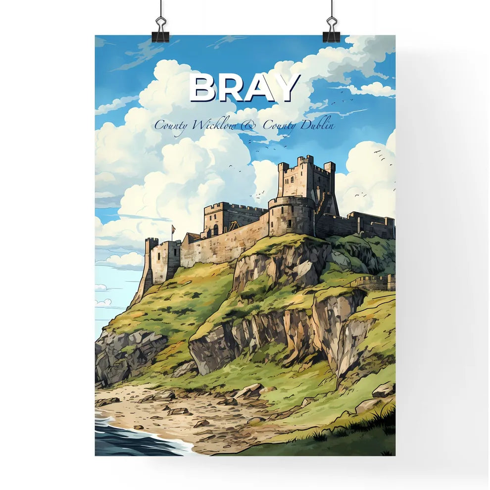 Bray, County Wicklow & County Dublin, A Poster of a castle on a cliff Default Title