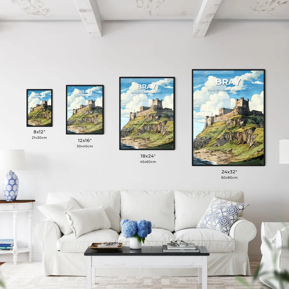Bray, County Wicklow & County Dublin, A Poster of a castle on a cliff Default Title