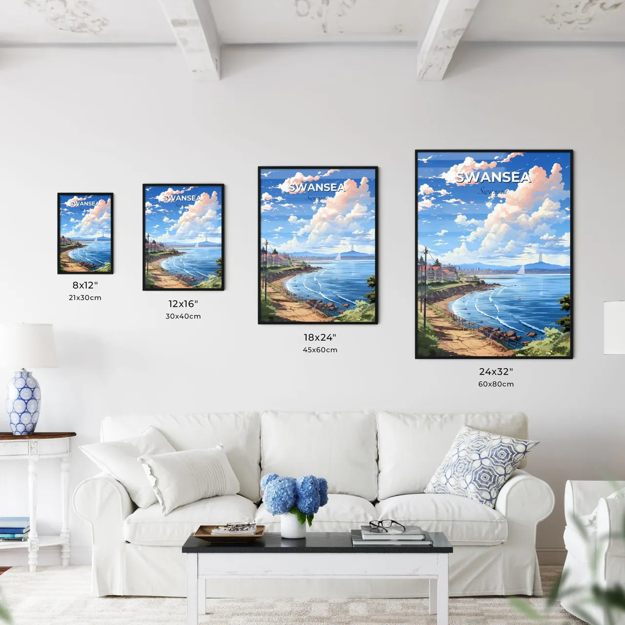 Swansea, Swansea, A Poster of a beach with houses and a body of water Default Title