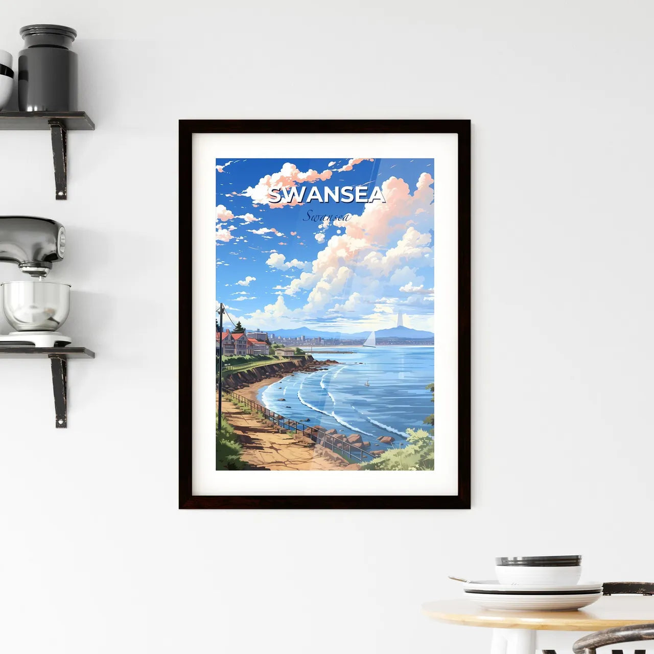 Swansea, Swansea, A Poster of a beach with houses and a body of water Default Title