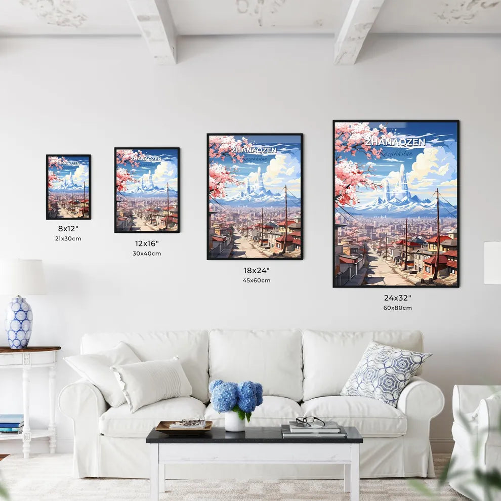 Zhanaozen, Kazakhstan, A Poster of a city with a mountain in the background Default Title