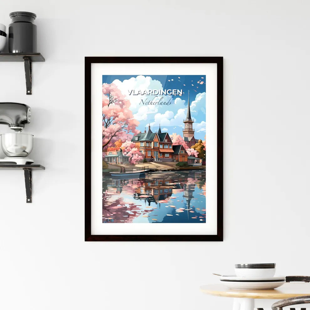 Vlaardingen, Netherlands, A Poster of a house next to a lake Default Title