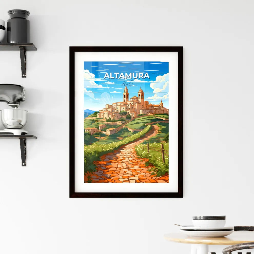 Altamura, Italy, A Poster of a stone path leading to a building on a hill Default Title