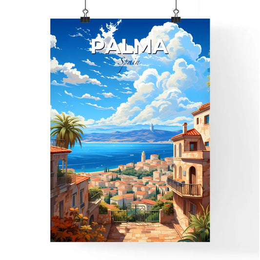 Palma, Spain, A Poster of a view of a town from a hill overlooking a body of water Default Title