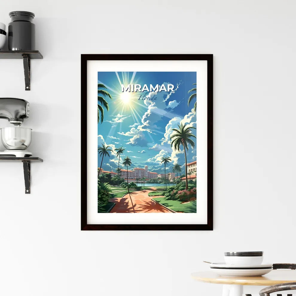 Miramar, Florida, A Poster of a palm trees and buildings in a tropical area Default Title