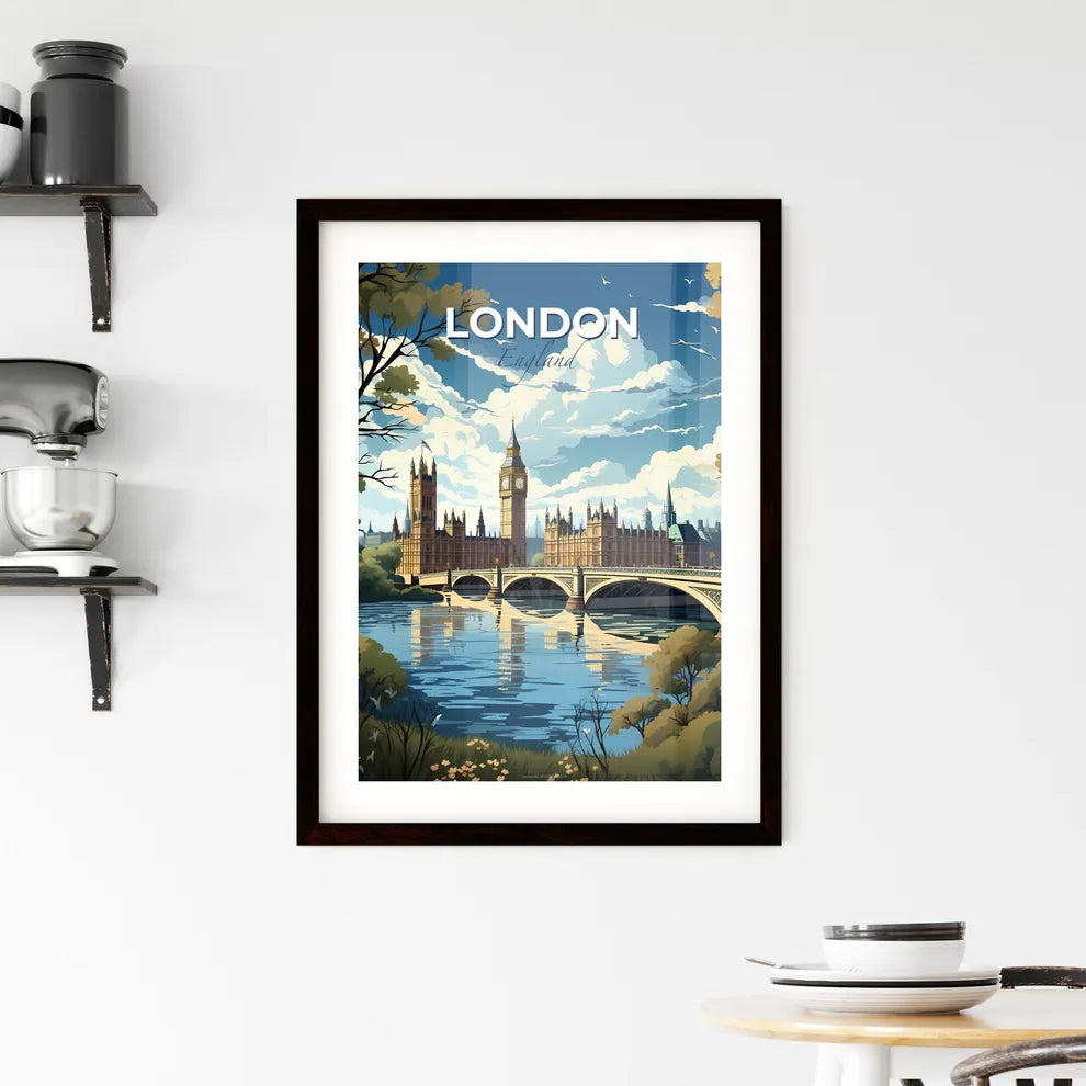 London, England, A Poster of a bridge over a river with a castle and trees Default Title