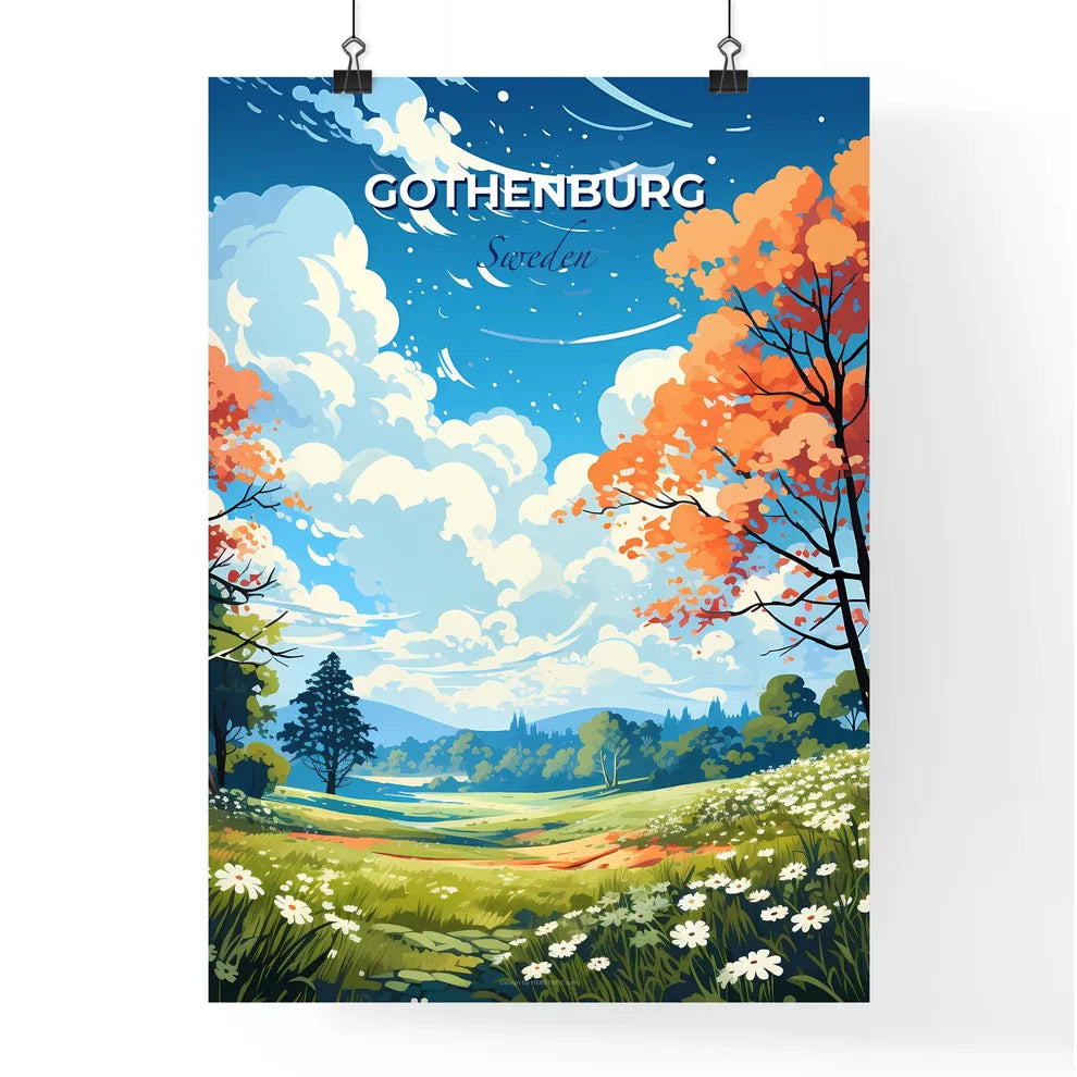Gothenburg, Sweden, A Poster of a landscape with trees and grass Default Title