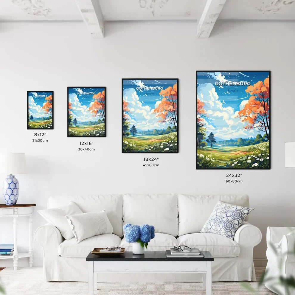 Gothenburg, Sweden, A Poster of a landscape with trees and grass Default Title