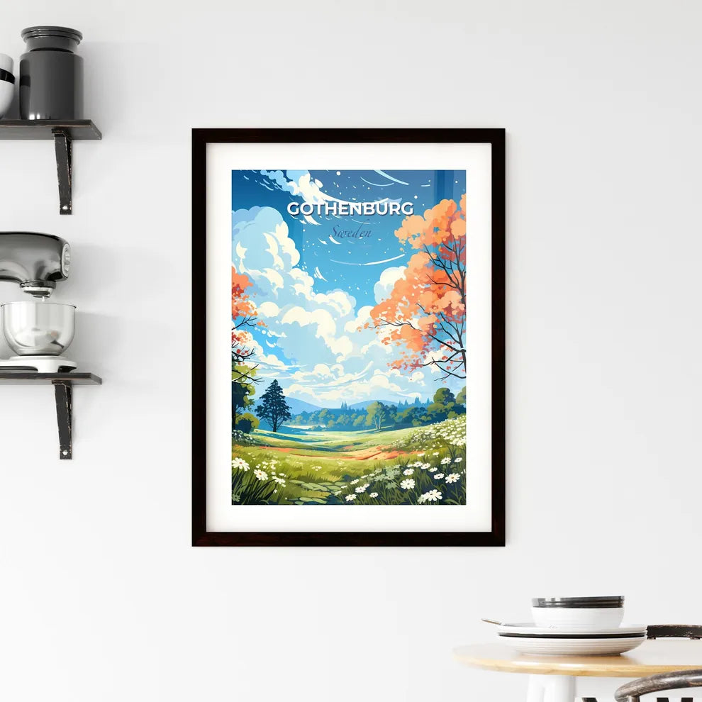 Gothenburg, Sweden, A Poster of a landscape with trees and grass Default Title