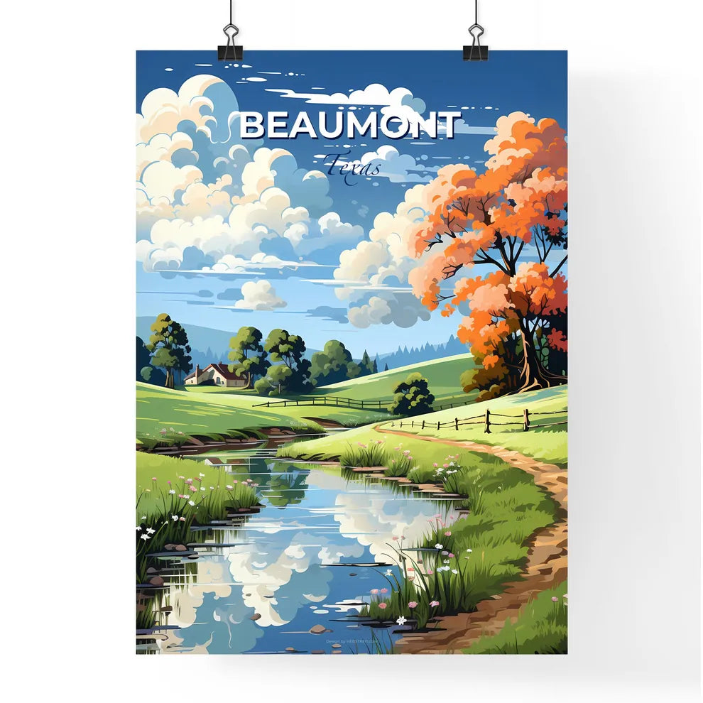 Beaumont, Texas, A Poster of a stream running through a grassy field Default Title