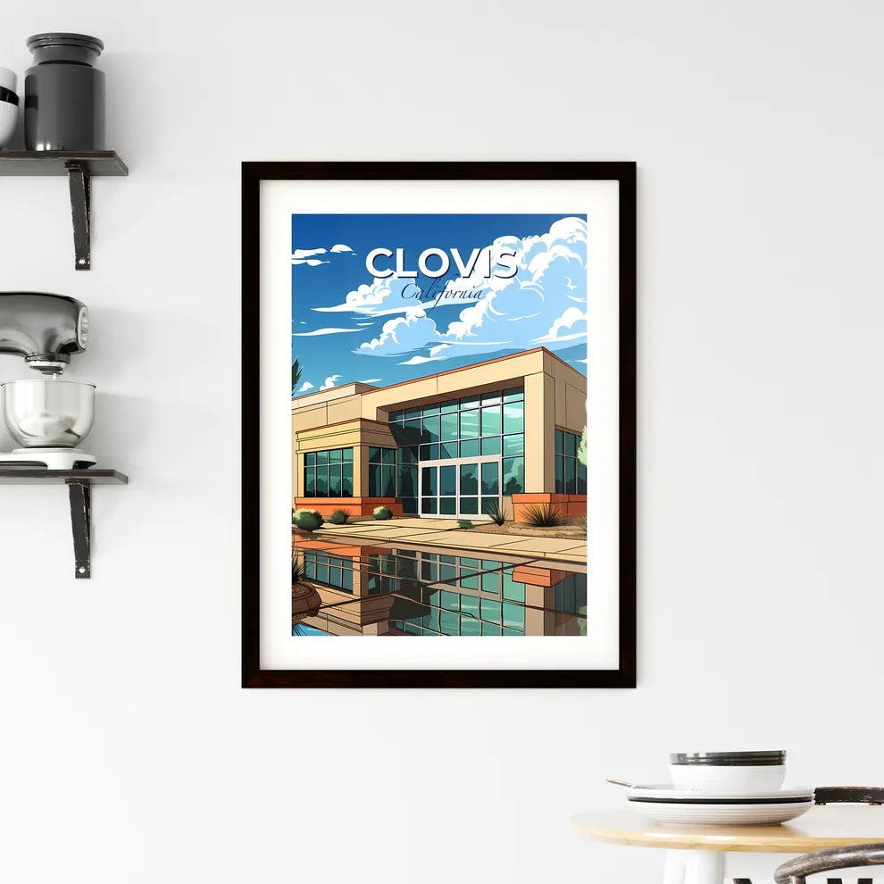Clovis, California, A Poster of a building with a pool of water Default Title