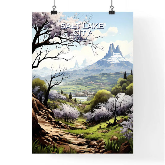 Salt Lake City, Utah, A Poster of a landscape with trees and mountains Default Title