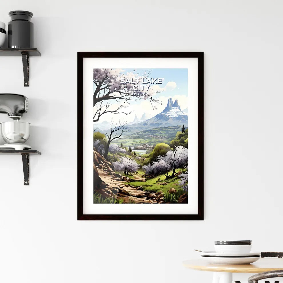 Salt Lake City, Utah, A Poster of a landscape with trees and mountains Default Title
