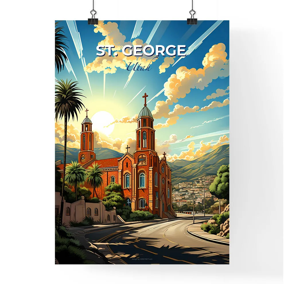 St. George, Utah, A Poster of a church with trees and a road Default Title