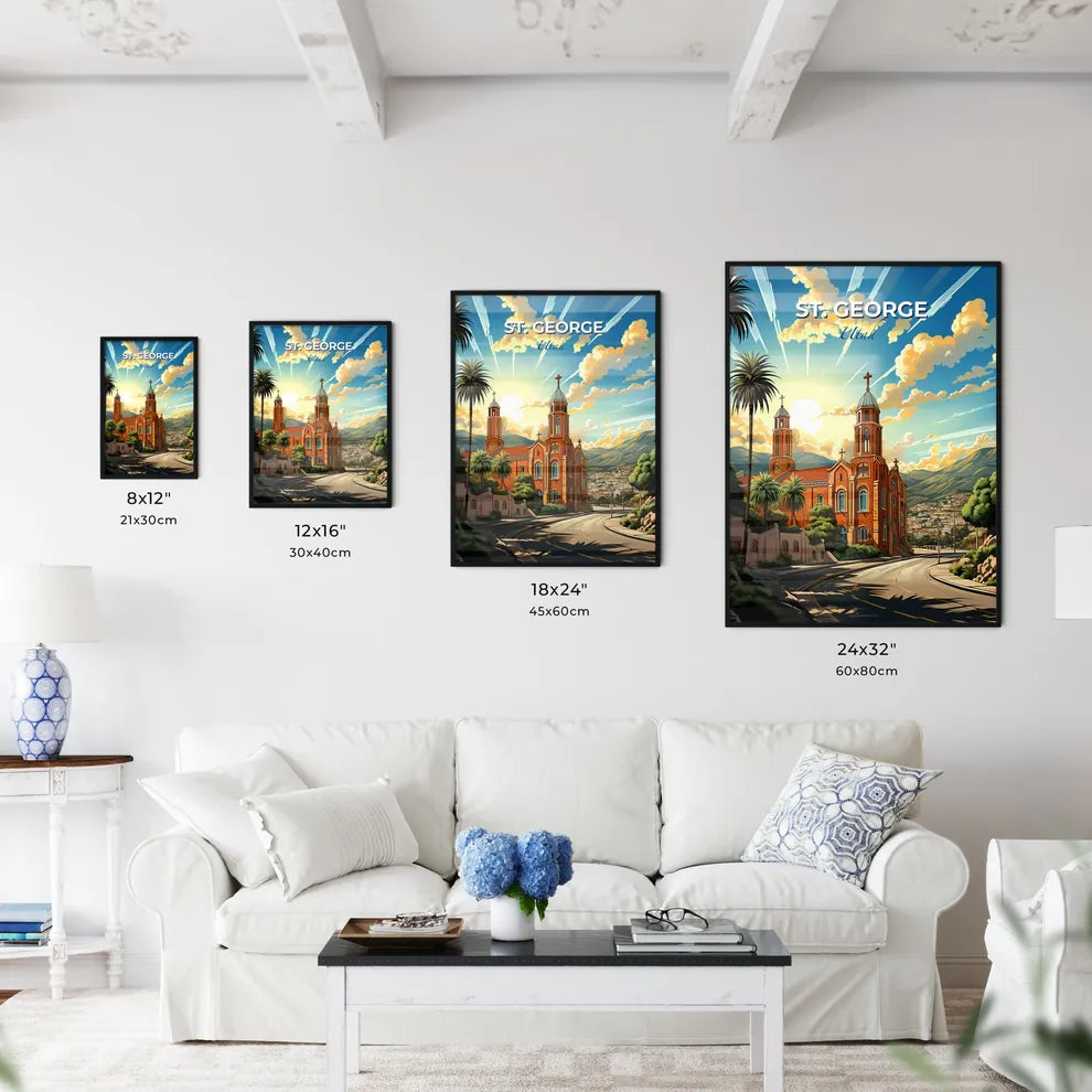 St. George, Utah, A Poster of a church with trees and a road Default Title