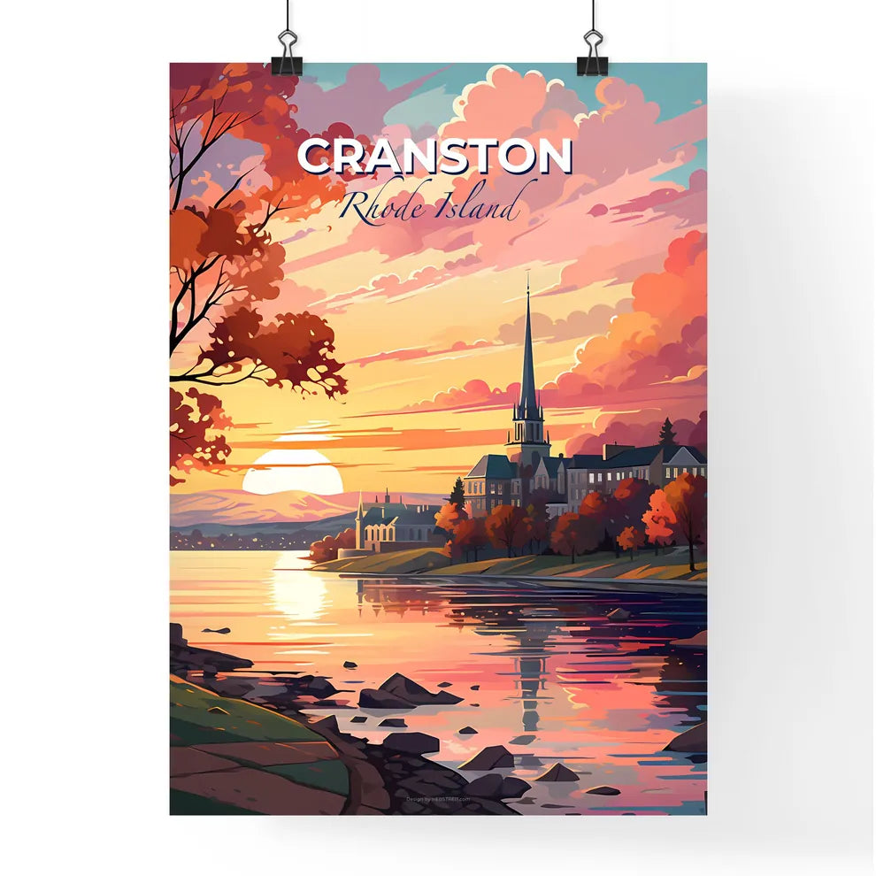 Cranston, Rhode Island, A Poster of a sunset over a lake Default Title