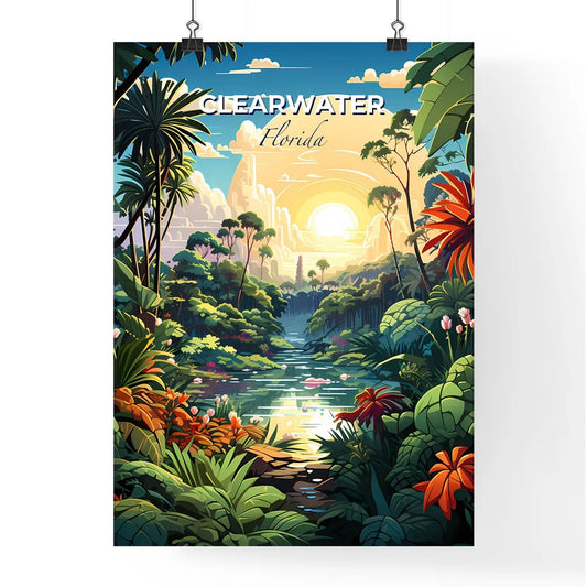 Clearwater, Florida, A Poster of a river with trees and flowers Default Title