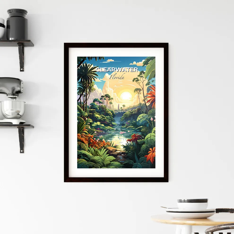Clearwater, Florida, A Poster of a river with trees and flowers Default Title
