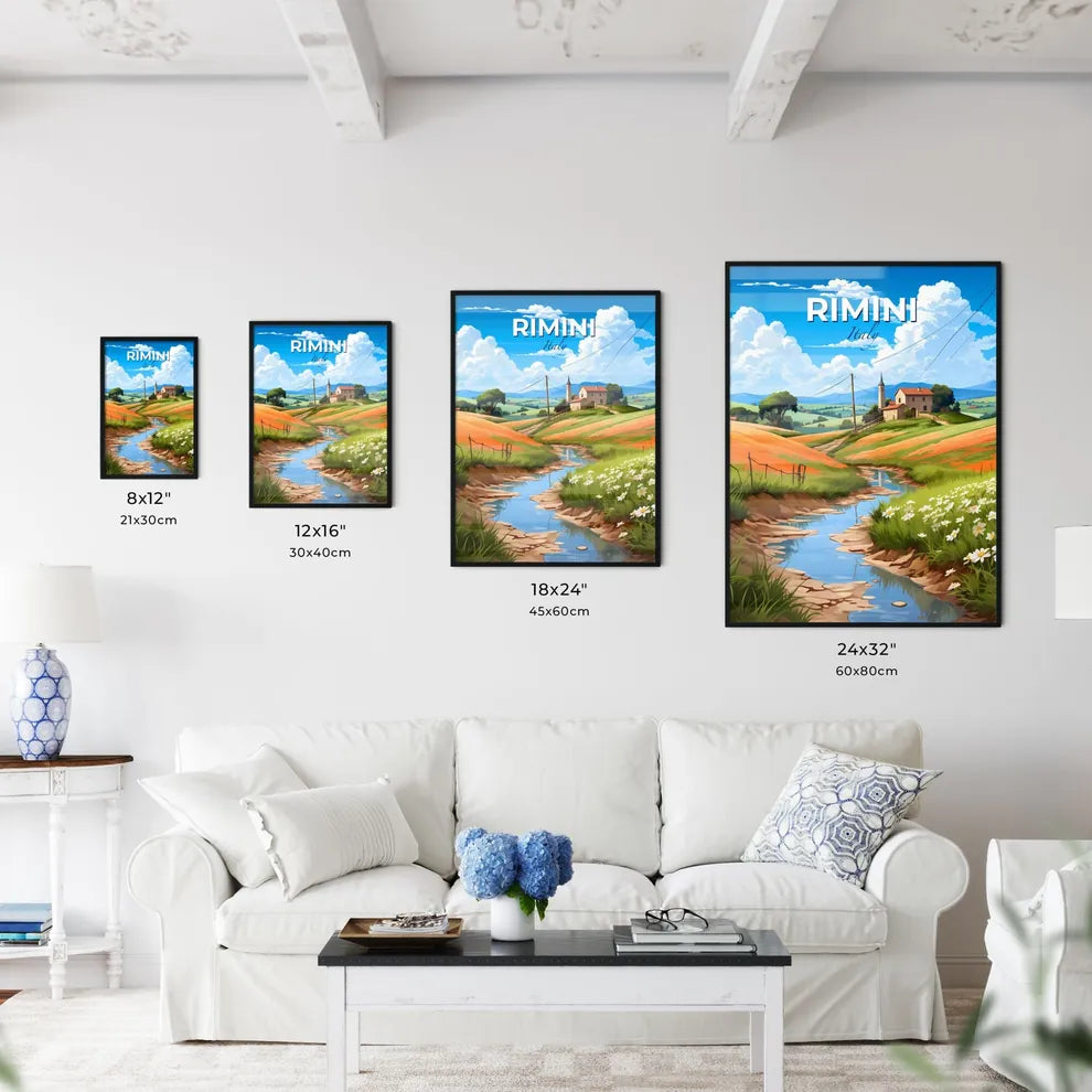 Rimini, Italy, A Poster of a stream running through a field Default Title