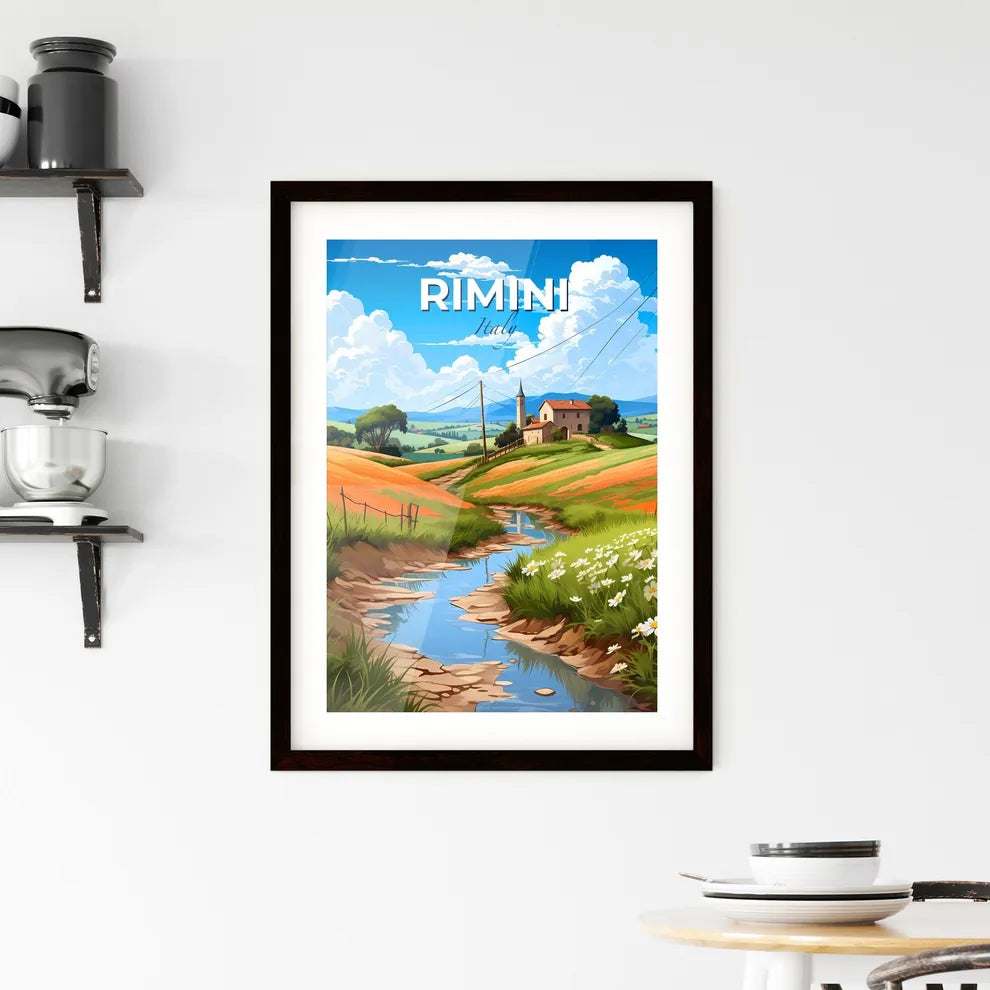 Rimini, Italy, A Poster of a stream running through a field Default Title