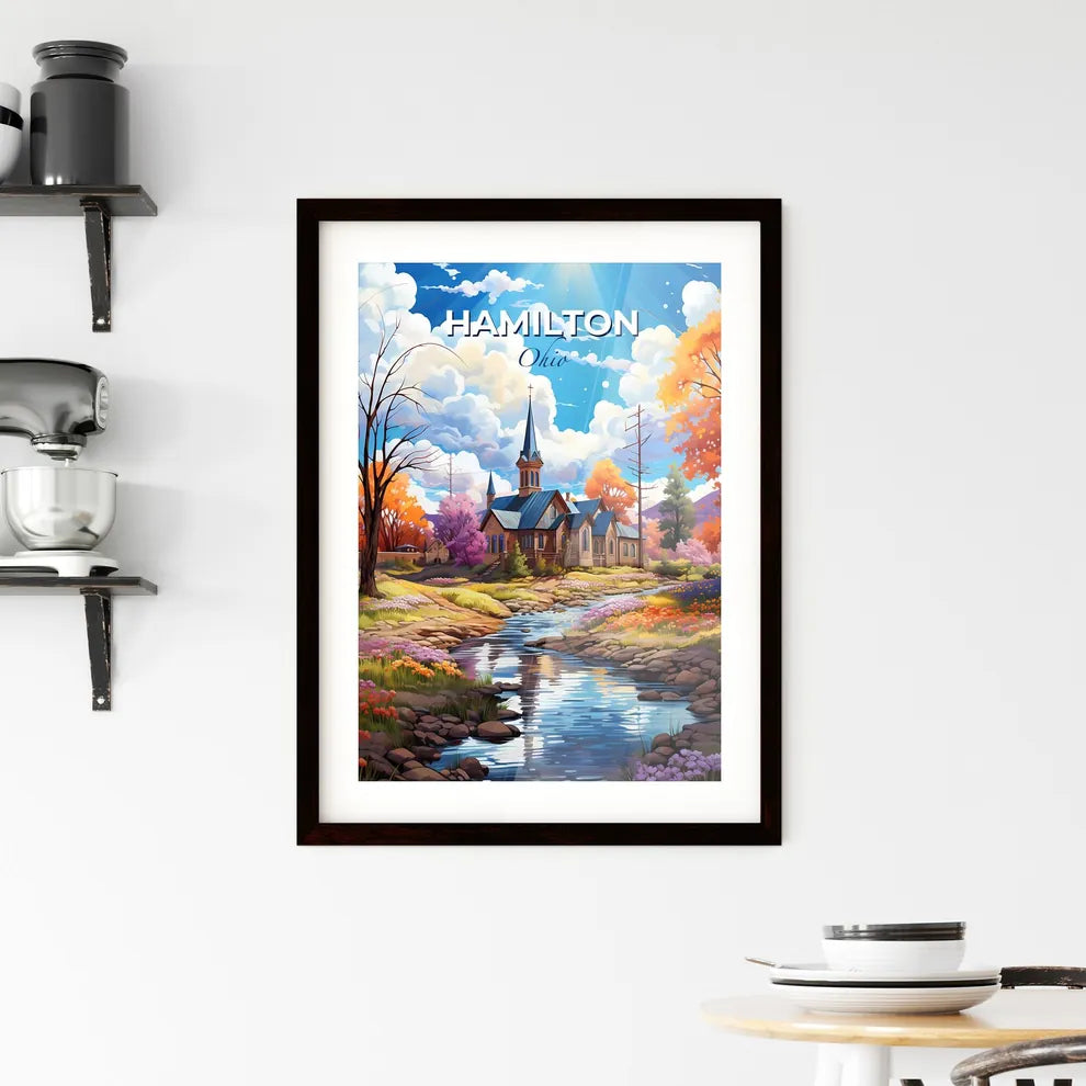 Hamilton, Ohio, A Poster of a church by a river Default Title