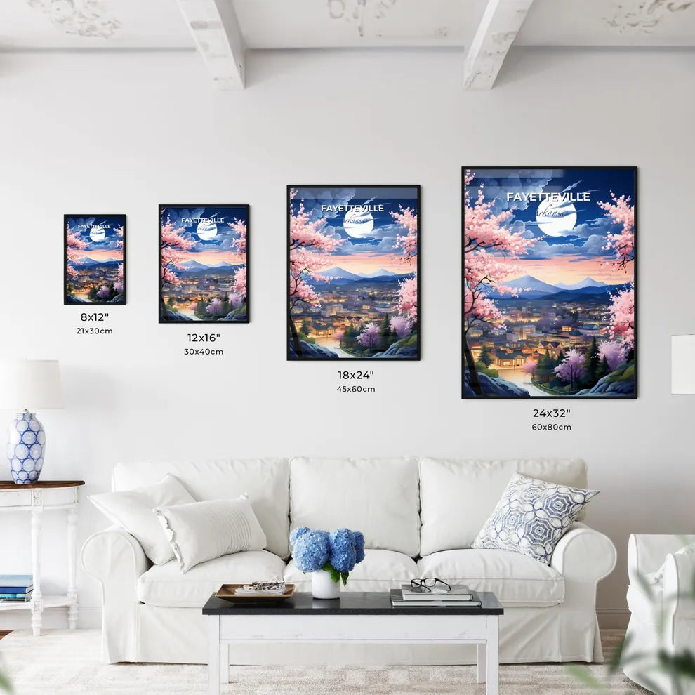 Fayetteville, Arkansas, A Poster of a full moon over a city Default Title