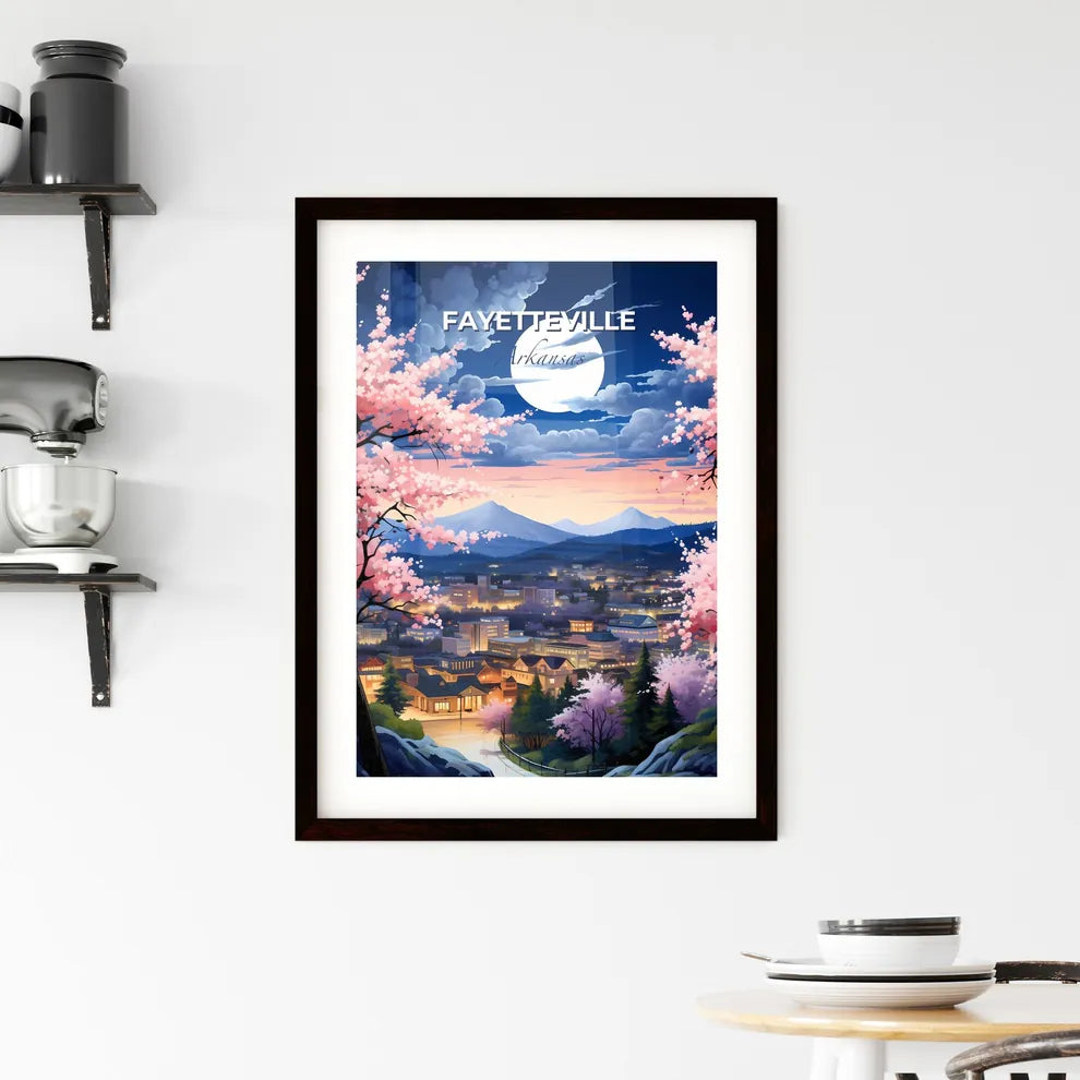 Fayetteville, Arkansas, A Poster of a full moon over a city Default Title