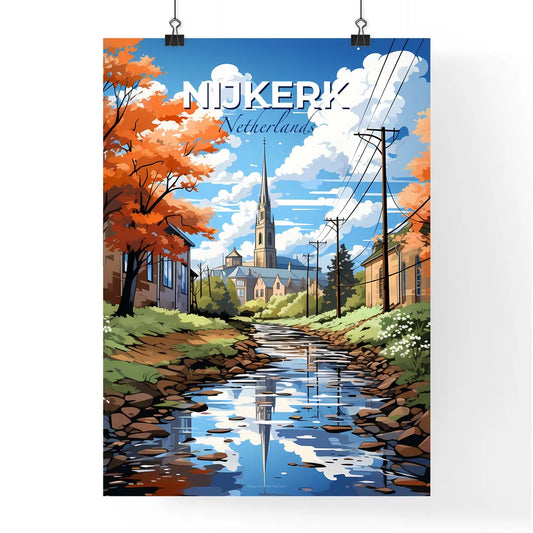 Nijkerk, Netherlands, A Poster of a river running through a town Default Title