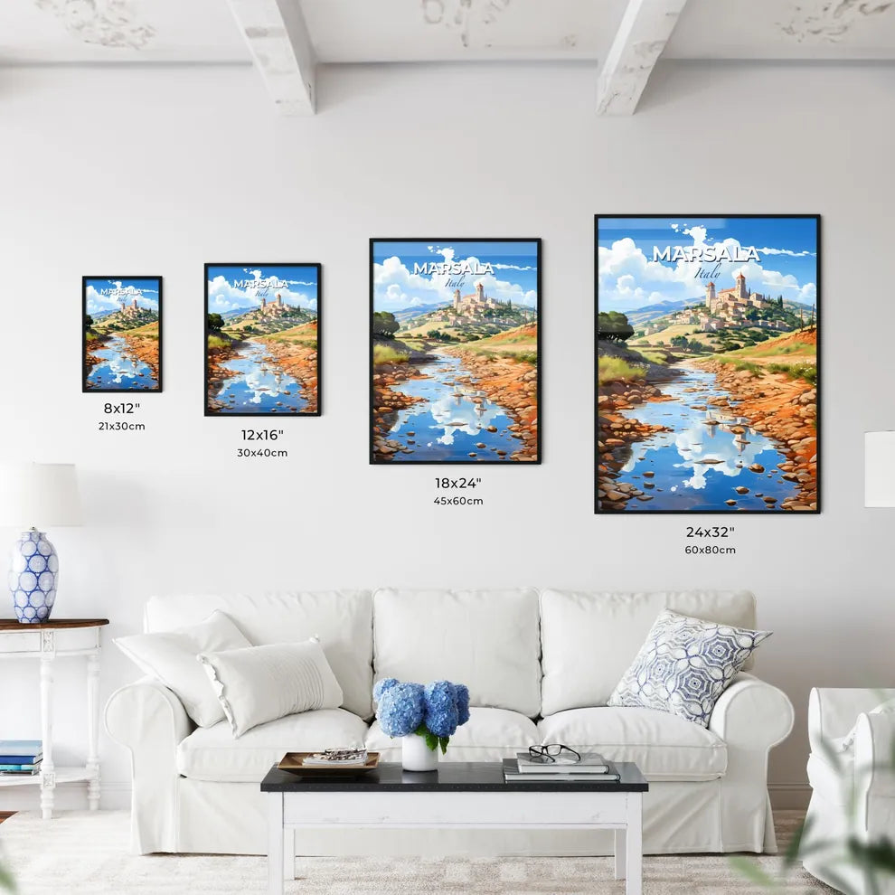 Marsala, Italy, A Poster of a river running through a village Default Title