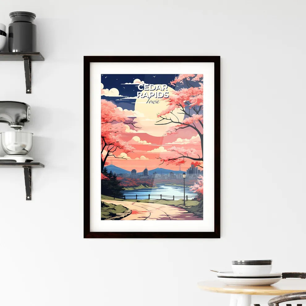 Cedar Rapids, Iowa, A Poster of a landscape with trees and a river Default Title