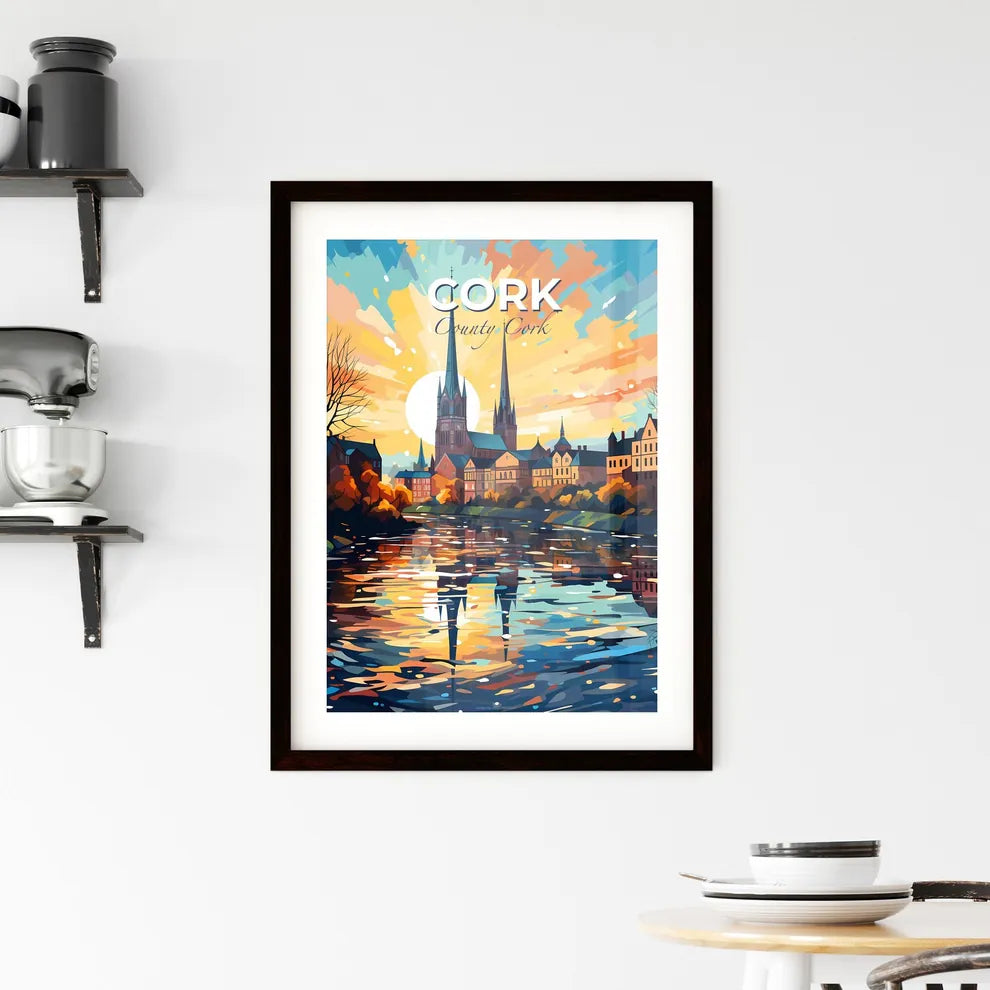 Cork, County Cork, A Poster of a painting of a city with a river and a church Default Title