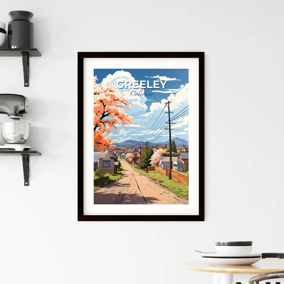 Greeley, Colorado, A Poster of a road with trees and houses on the side Default Title