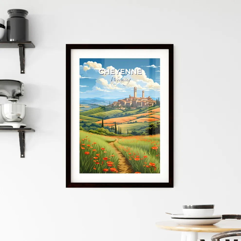 Cheyenne, Wyoming, A Poster of a landscape with a road and a building Default Title