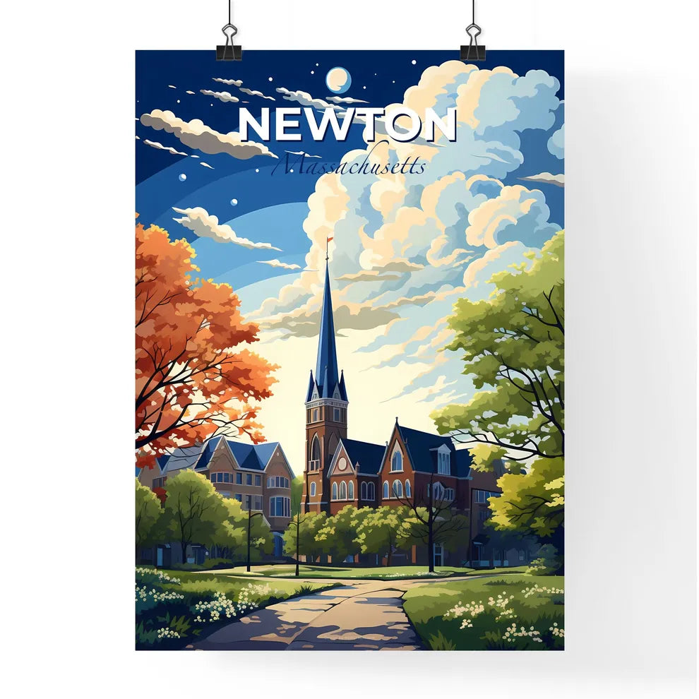 Newton, Massachusetts, A Poster of a lively and colourful cityscape Default Title