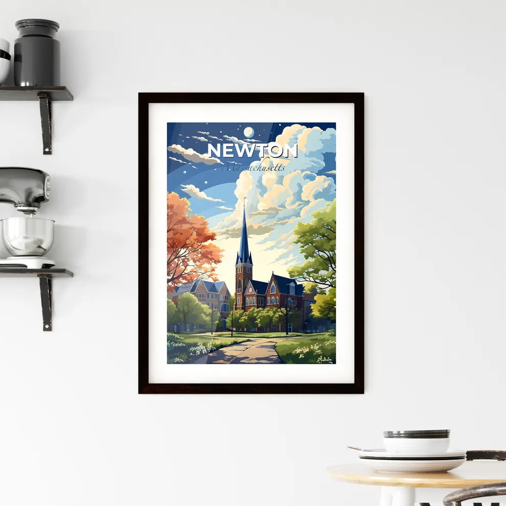 Newton, Massachusetts, A Poster of a lively and colourful cityscape Default Title