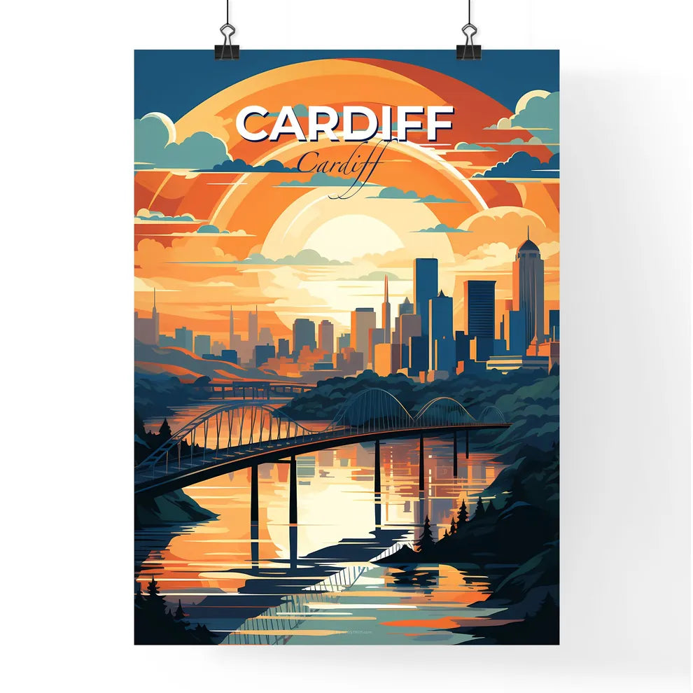 Cardiff, Cardiff, A Poster of a lively and colourful cityscape Default Title