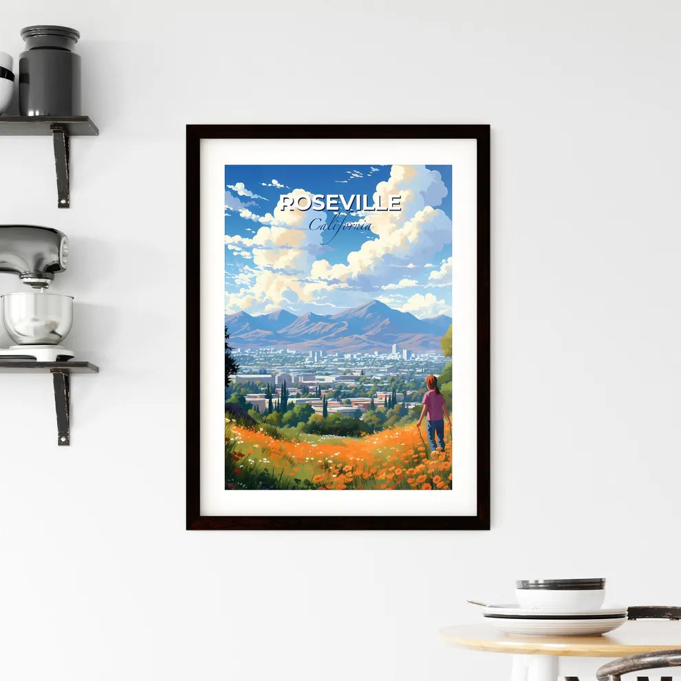 Roseville, California, A Poster of a lively and colourful cityscape Default Title