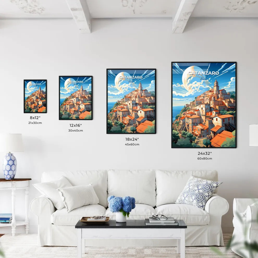Catanzaro, Italy, A Poster of a lively and colourful cityscape Default Title