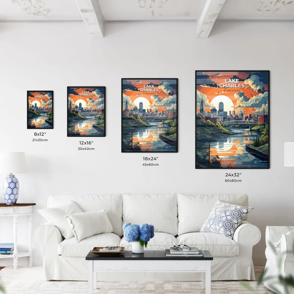 Lake Charles, Louisiana, A Poster of a lively and colourful cityscape Default Title