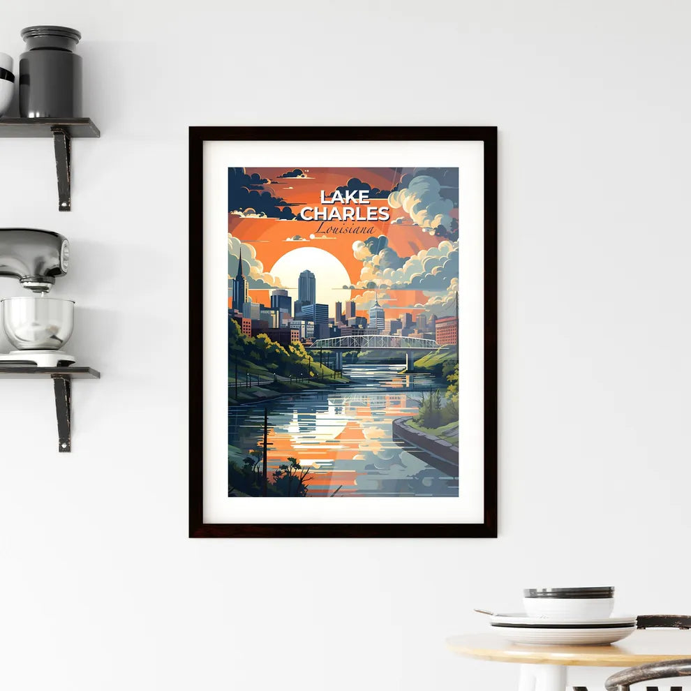 Lake Charles, Louisiana, A Poster of a lively and colourful cityscape Default Title