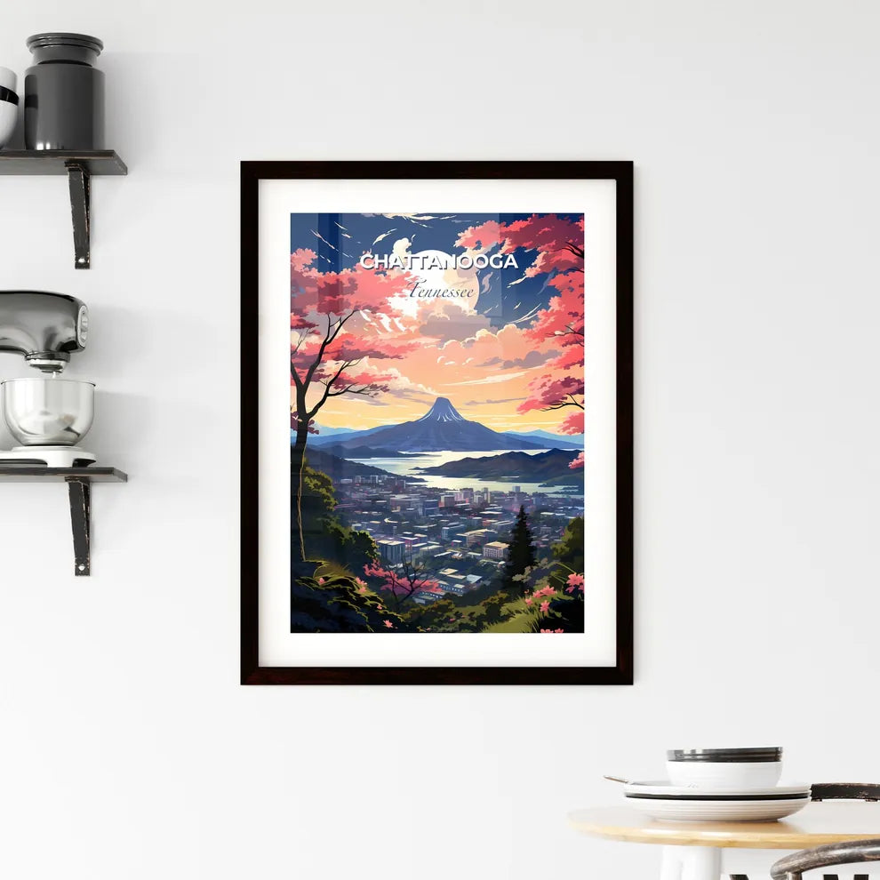 Chattanooga, Tennessee, A Poster of a landscape of a city with a mountain in the background Default Title
