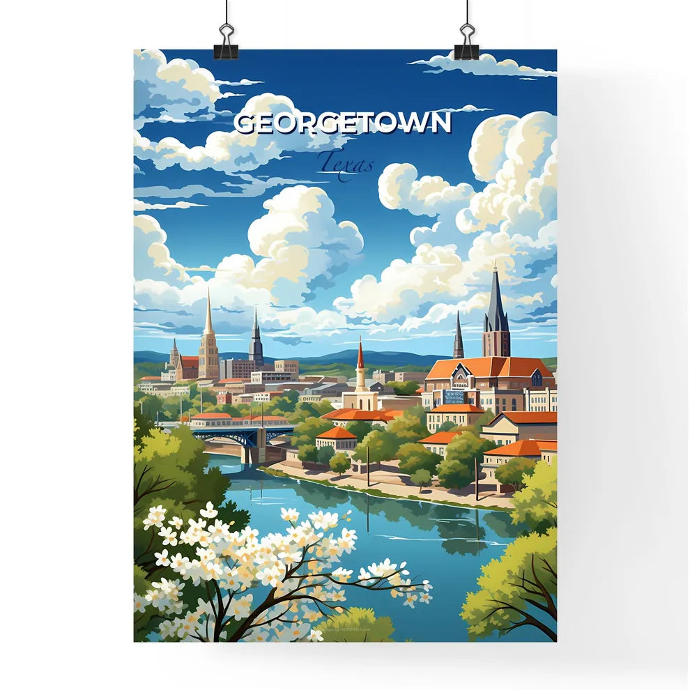 Georgetown, Texas, A Poster of a city by a river Default Title