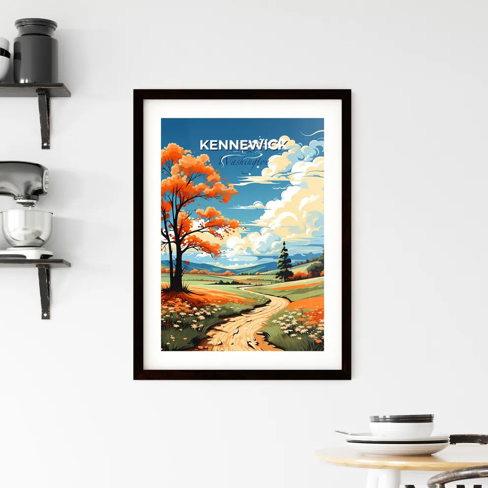 Kennewick, Washington, A Poster of a landscape with a road and trees Default Title