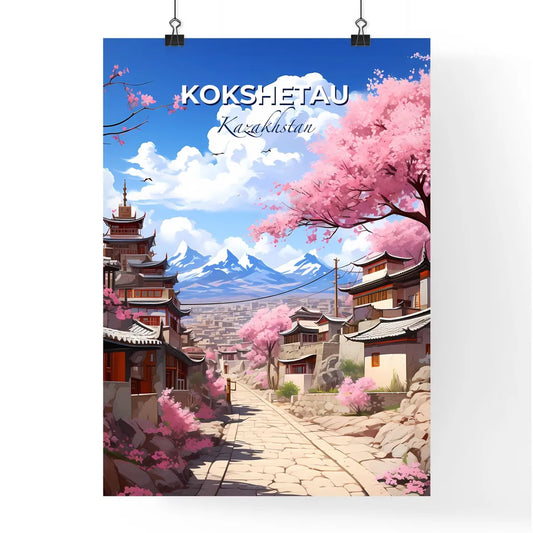 Kokshetau, Kazakhstan, A Poster of a street with buildings and trees Default Title